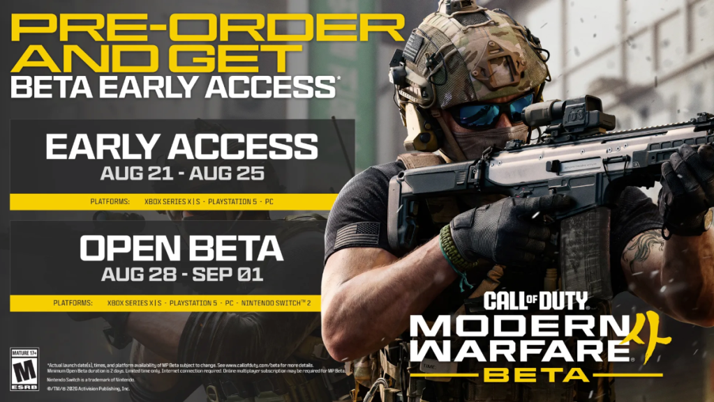 Call of Duty: Modern Warfare 4 Multiplayer Beta Dates Revealed